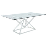 Beaufort Rectangle Glass Top Dining Table Chrome