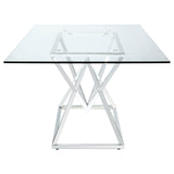 Beaufort Rectangle Glass Top Dining Table Chrome