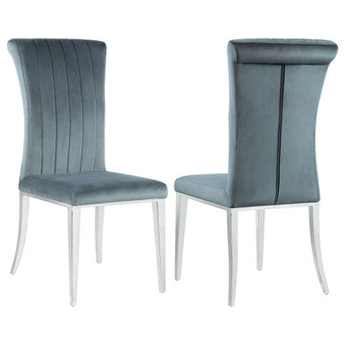 Coaster Beaufort Upholstered Curved Back Side Chairs Dark Grey (Set of 2)