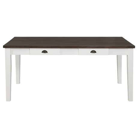 Kingman 4-drawer Dining Table Espresso and White