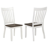 Kingman Slat Back Dining Chairs Espresso and White (Set of 2)