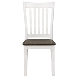 Kingman Slat Back Dining Chairs Espresso and White (Set of 2)