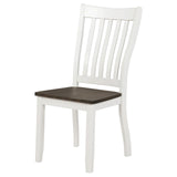 Kingman Slat Back Dining Chairs Espresso and White (Set of 2)