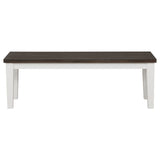 Kingman Rectangular Bench Espresso and White