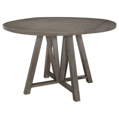 Coaster Athens Round Counter Height Table with Drop Leaf Barn Grey