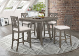 Coaster Athens Round Counter Height Table with Drop Leaf Barn Grey