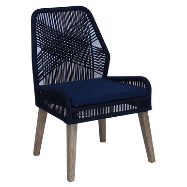 Nakia Woven Rope Dining Chairs Dark Navy (Set of 2)