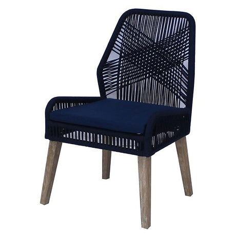 Nakia Woven Rope Dining Chairs Dark Navy (Set of 2)