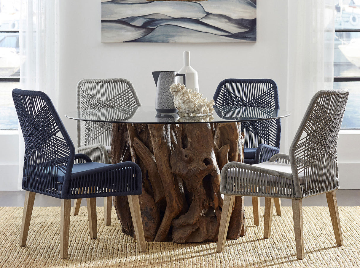 Nakia Woven Rope Dining Chairs Dark Navy (Set of 2)