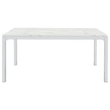 Athena Rectangle Dining Table with Marble Top Chrome