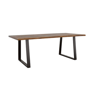 Ditman Live Edge Dining Table Grey Sheesham and Black