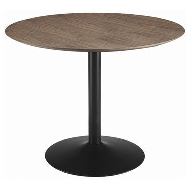 Lana Round Dining Table Walnut and Black