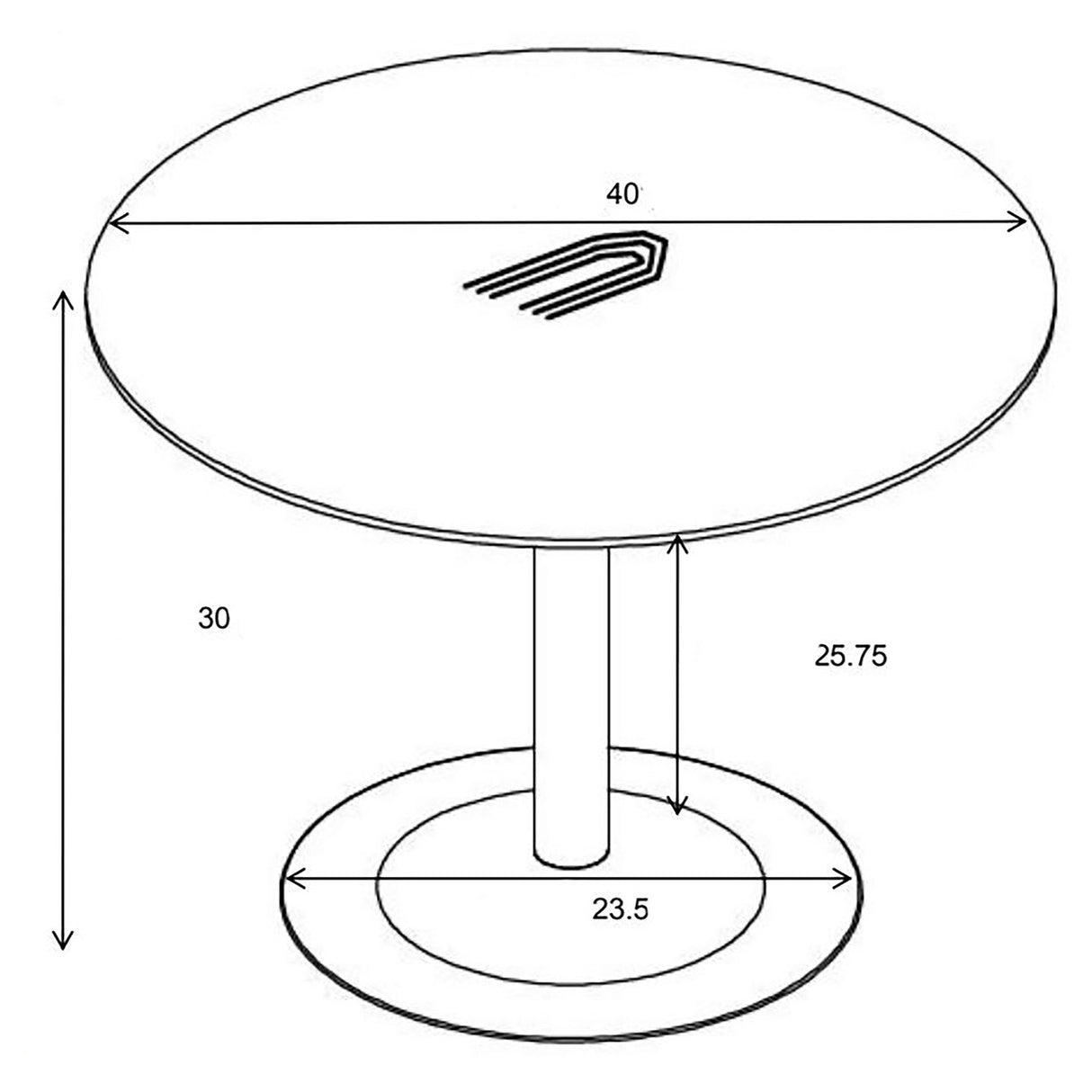 Lana Round Dining Table Walnut and Black