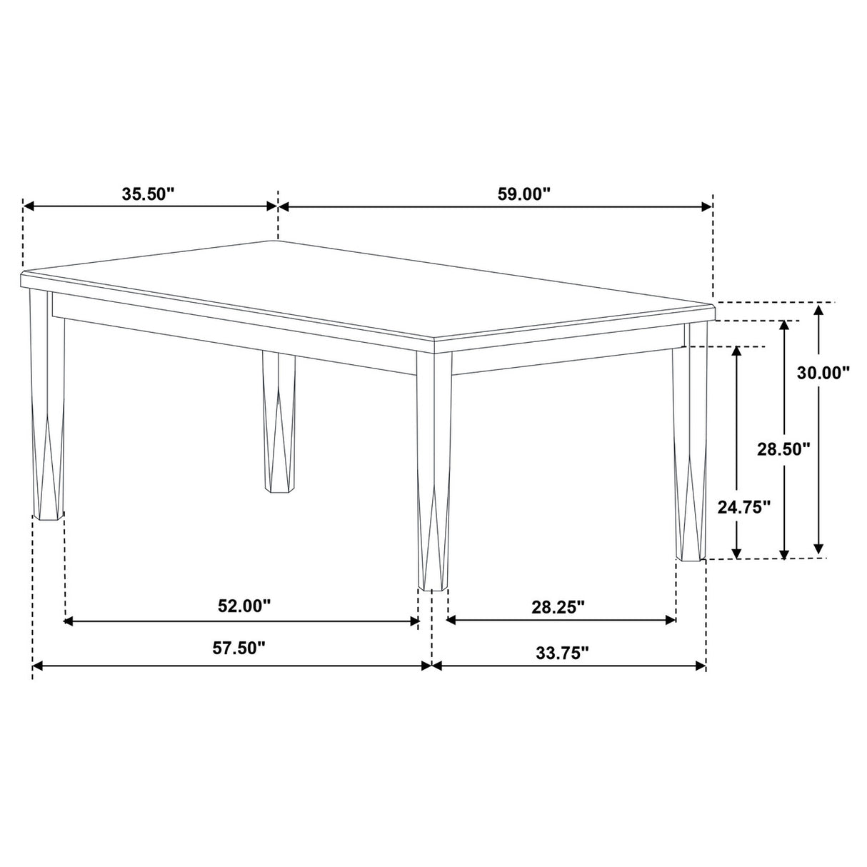 Appleton Rectangular Wood Dining Table Black Washed