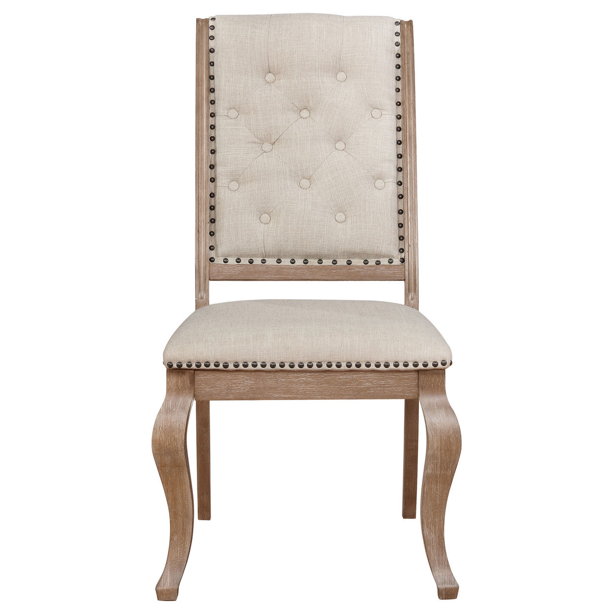 Brockway Tufted Side Chairs Cream and Barley Brown (Set of 2)