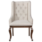 Brockway Tufted Arm Chairs Cream and Antique Java (Set of 2)