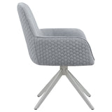 Abby Flare Arm Side Chair Light Grey and Chrome