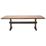 Bexley Live Edge Trestle Dining Table Natural Honey and Espresso