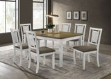 Appleton 7-piece Rectangular Dining Set Brown Brushed and White