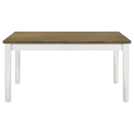 Appleton Rectangular Wood Dining Table Brown Brushed and White