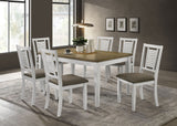 Appleton Rectangular Wood Dining Table Brown Brushed and White