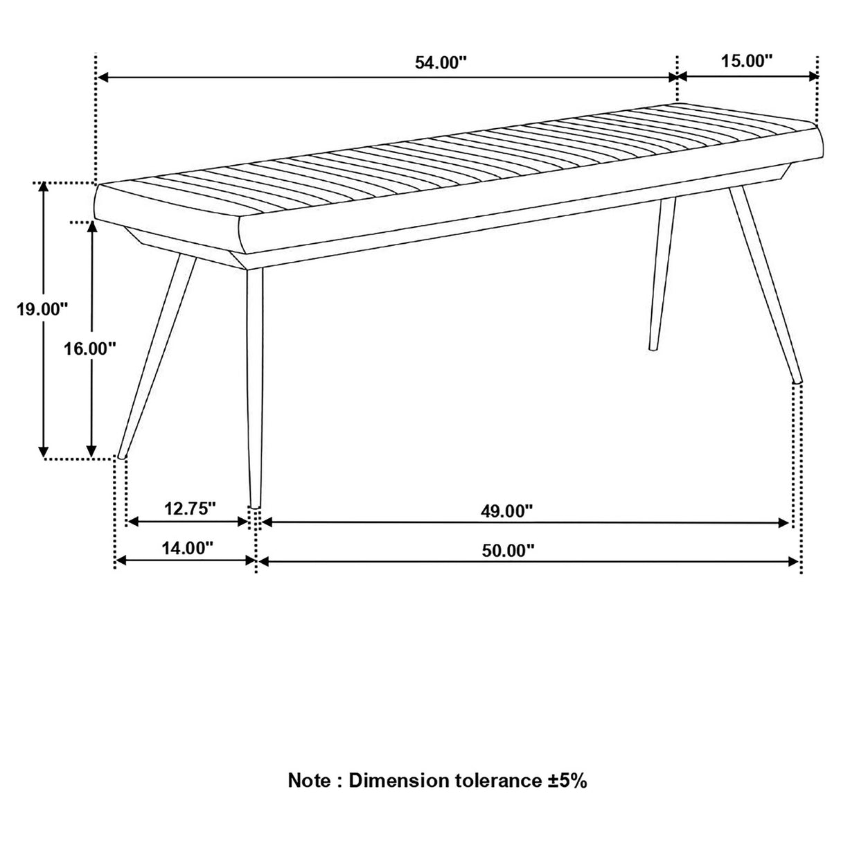 Misty Cushion Side Bench Camel and Black