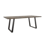 Misty Sled Leg Dining Table Grey Sheesham and Gunmetal