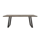 Misty Sled Leg Dining Table Grey Sheesham and Gunmetal