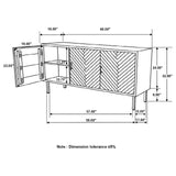 Misty Rectangular 3-door Server Grey Sheesham