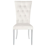 Kerwin Tufted Upholstered Side Chair (Set of 2) White and Chrome