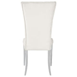 Kerwin Tufted Upholstered Side Chair (Set of 2) White and Chrome