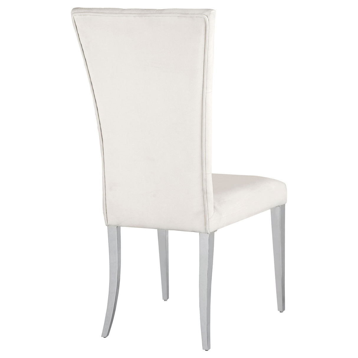 Kerwin Tufted Upholstered Side Chair (Set of 2) White and Chrome