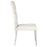 Kerwin Tufted Upholstered Side Chair (Set of 2) White and Chrome