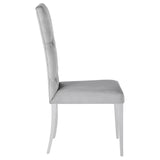 Kerwin Tufted Upholstered Side Chair (Set of 2) Grey and Chrome