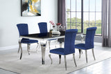 Carone 5-piece 81" Rectangular Dining Set Ink Blue and Chrome