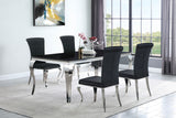 Carone 5-piece 81" Rectangular Dining Set Black and Chrome