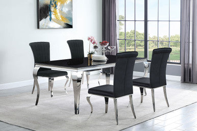 Carone 5-piece 81" Rectangular Dining Set Black and Chrome