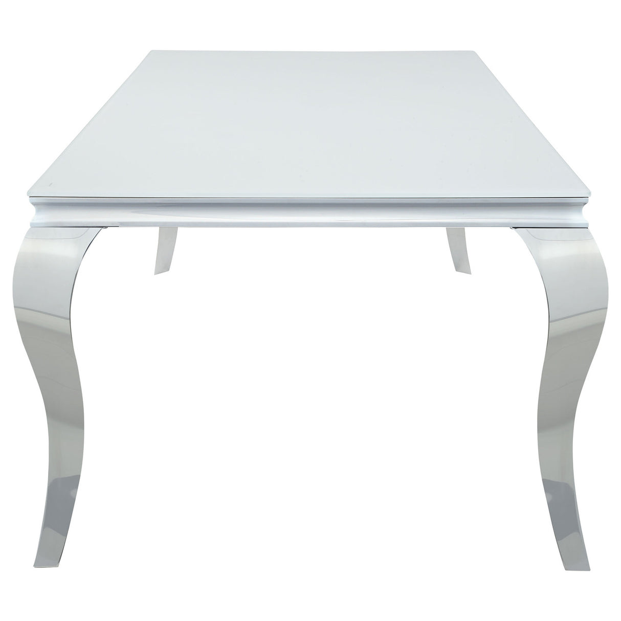 Carone Rectangular Glass Top Dining Table White and Chrome