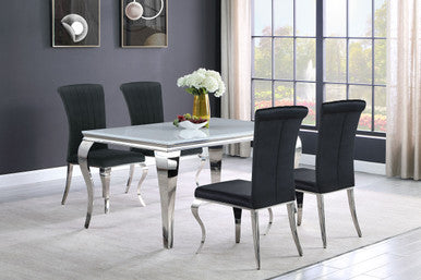 Carone 5-piece 61" Rectangular Dining Set Black and Chrome