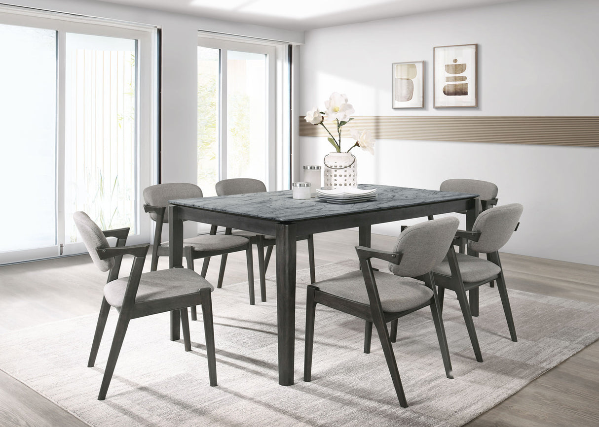 Stevie 5-piece Rectangular Dining Set Grey and Black