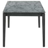 Stevie Rectangular Faux Marble Top Dining Table Grey and Black