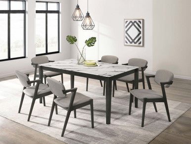 Stevie 7-piece Rectangular Dining Set White and Black