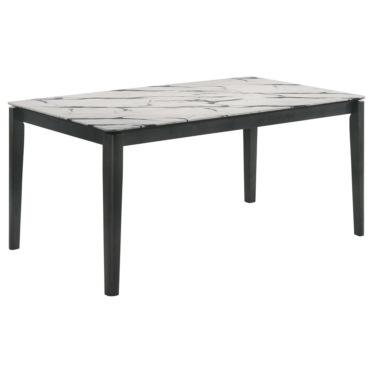 Stevie Rectangular Faux Marble Top Dining Table White and Black