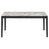 Stevie Rectangular Faux Marble Top Dining Table White and Black