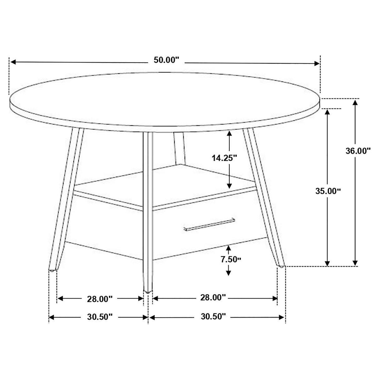 Gibson Round 5-piece Counter Height Dining Set Yukon Oak and Black