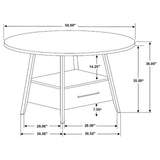 Gibson Round 5-piece Counter Height Dining Set Yukon Oak and Black