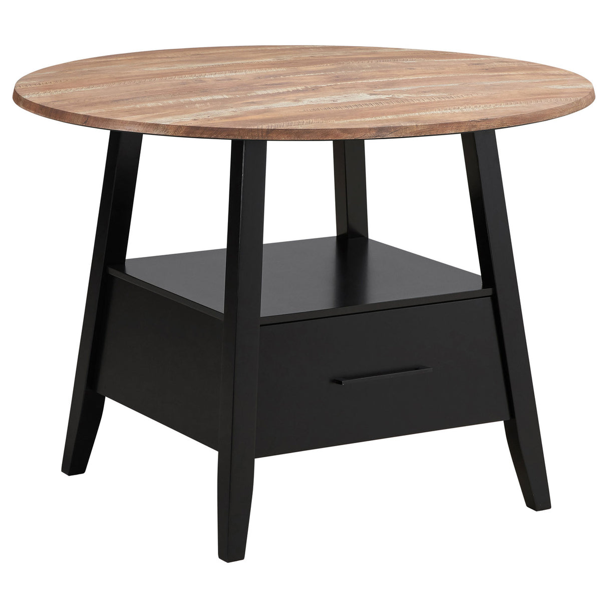 Gibson 1-drawer Round Counter Height Table Yukon Oak and Black