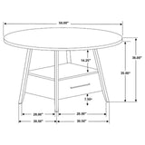 Gibson 1-drawer Round Counter Height Table Yukon Oak and Black