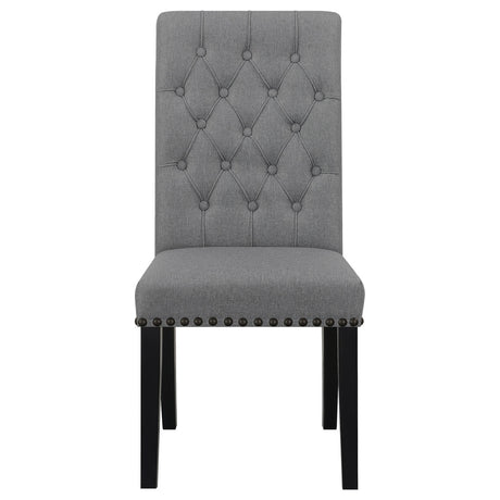 Alana Upholstered Tufted Side Chairs with Nailhead Trim (Set of 2)