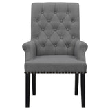 Alana Upholstered Tufted Arm Chair with Nailhead Trim